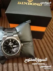  7 ساعة   ستانليس ستيل اسود BINBOND