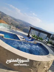  11 شاليه للايجار خصوصيه كامله  جرش - المجدل مطل على سد الملك طلال