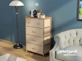 2 خزانة واحدة تغنيك عن الفوضى.. وتزيّن زوايا بيتك!  ?خزانة بامبو 4 طبقات بـ 5 أدراج  درجان علو