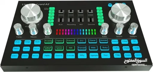  5 كرت صوت للبث المباشر و التيكتوك والتسجيل A2 USB Live Sound Card