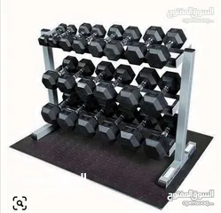  3 dumbbell ربر سداسي ثابت متوفر لدينا جميع الأوزان /سعر مميز للطقم الكامل