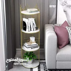  1 رف ملكي بخشب مطلي رخامي – لمسة فخامة ملوكية لبيتك  تصميم فااااخر من خشب مطلي رخامي أبيض 4 طوابق