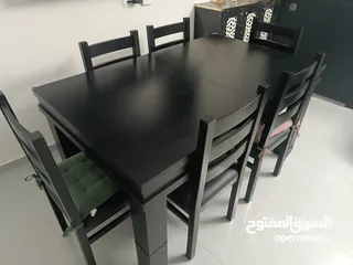  1 طاولة سفرة خشب زان