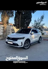  3 كيا سورينتو 4*4 ديزل  ابيض فتحة بنوراما صالون عسلي  موديل كمرات 360 درجة دهان شركة