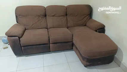  1 Sofa L-shape Double Recliner 3 Seater