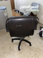  3 كرسي مكتب جلد قابل للترفيع والتنزيل وتثبيت وتحريك الظهر والدوران 360 درجة