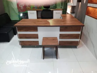  4 مكتب خشب لامينت 140*70 مع جانبية وطاولة وسط بسعر المصنع تفصيل كافة الاثاث المكتبي
