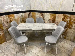  8 ميز طعام 6 كرسي سطح خشب السعر 250