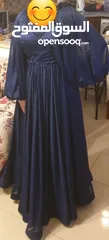  2 فستان تركي لون كحلي بلمعة مبطن وطبقة نفاش  مقاس 46