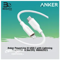  1 anker power line lll usb-c with lightning connector (0.9m/3ft) a8662p21 /// افضل سعر بالمملكة