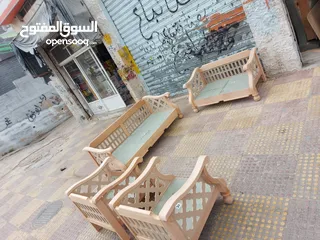  7 اطقم كورنر(9) مقاعد خشب زان ( مورس الاردن ) اشتريه للعمر كله
