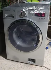  1 غسالة مع حماصة فل انفيرتر 9 كيلو غسيل و7 كيلو تحميص ماركة دايو
