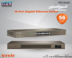 1 محول جيجابايت Tenda TEG1016G Gigabit Ethernet Switch 16Port