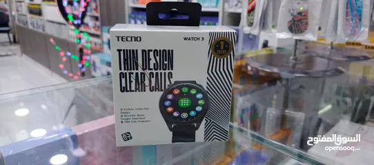  1 ساعة 3 TECNO WATCH الاصلية بتضل متواصلة 7 ايام جديده بلكرتونه