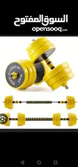  13 20 kg dumbbells new only silver cast iron with the bar connector and the box