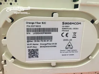  3 راوتر اورانج فايبر نوع Sagemcom.  بحالة ممتازة