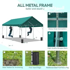 4 ADVANCE OUTDOOR Upgraded 10'x20' Steel Carport with Adjustable Height (Made in USA)