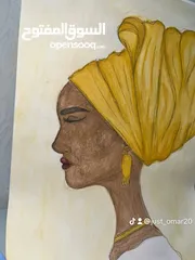  2 لوحة لامرأة إفريقية بالألوان المائية