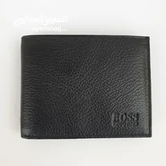  4 محفظة HUGO BOSS جلد طبيعي 100% جديده مميزة