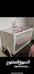 2 Wooden white Baby crib  سرير بيبي خشب ابيض