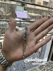  4 اسوارة فضة رجالي عيار 925 إيطالي حجم كبير وزن 11.84 جرام