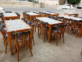  2 كراسي وطاولات مقهى  كافيه  مطعم ترس كراسي كفيهات_مقاهي_مطاعم_حدائق _قهوه_مطعم_ مطابخ_ حسب الطلب