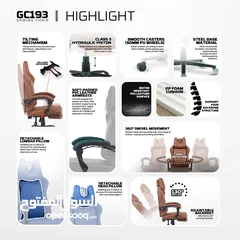  4 FANTECH GC193 GAMING CHAIR BLACK كرسي فانتيك طبي بشكل مميز وجودة مضمونة