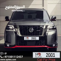  3 VIP CAR Plate ABU DHABI     رقم رباعي مميز ابوظبي 2001