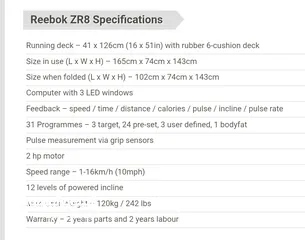  7 تردمل Reebok ZR8 بحالة ممتازة للبيع