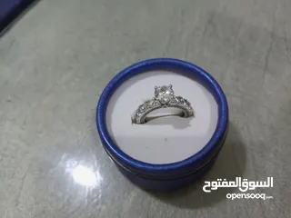  2 خاتم فضه اصلي لون ازرق