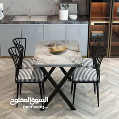  2 ميز طعام تركي مع اربع كراسي حديد