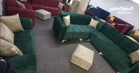  2 اطقم كورنر حرف ال مع مجوزه 9مقاعد جميع الالوان متوفره عرض لاخر الشهر من المصنع بسعر الجمله