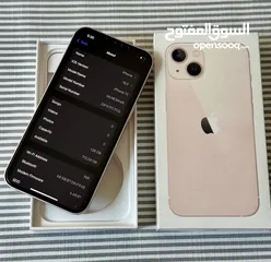  8 iPhone 13 pink 128GB used like new  250JD