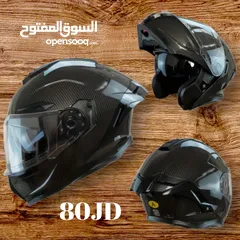  1 خوذة دراجة نارية (كاربون فايبر تصنيف DOT A)