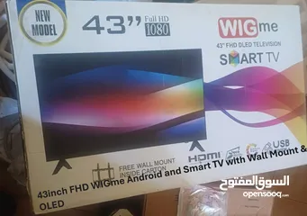  2 43 inch WIGme Full HD Smart tv and Wall Mount Kit – Excellent Condition