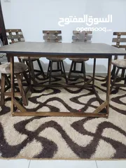  1 طاولة سفرة 6كراسي وطاولة خشب سويدي 122×80