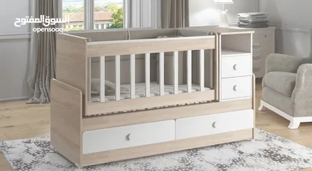  2 سرير بيبي هزاز خشب تركي