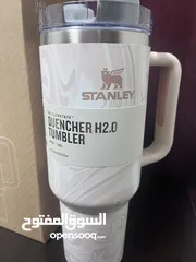  2 اصلي Stanley tumbler مطره ستانلي ، مع مصاصه (شلمونة)  Stanley Rose Quartz Swirl 40oz