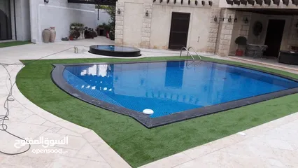 14 عشب صناعي (ترتان) وأشجار و ورد صناعي