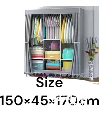  4 خزانة ملابس كبيرة متعددة الوظائف من القماش - مقاس 170 × 150 × 45 سم