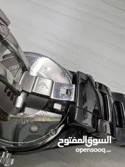  5 EMPORIO ARMANI BLACK STEEL CERAMICA WITH CRYSTALS AR 142 اصلية 100% جديدة ولا خدش