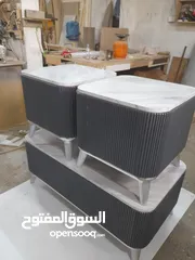  1 طاولات وسط خشب ودهان مكون من ثلاث قطع او حسب الطلب جميع احجام مع إمكانية تغير الون