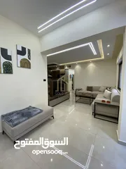  7 شقة شبه أرضية مفروشة للبيع 77م داخلي /77م خارجي في أرقى وأهدى مناطق عبدون  / ref 9523