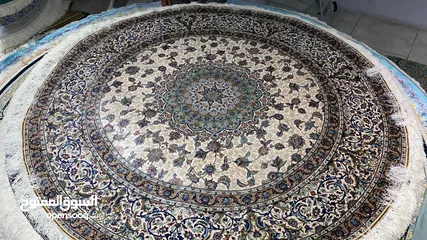  5 iranian silk carpet round 2*2