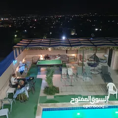  21 شاليه للايجار منطقه مطله جبل الروضه مطل ع البحر الميت وجبال فلسطين مسبح مغطى من اشعه الشمس