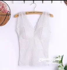  6 Lace flower vest with chest pad for ladies long sleeveless top available now in Oman order now