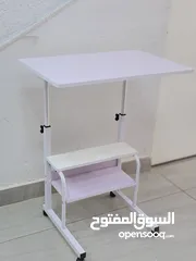  1 طاولة كمبيوتر عالية الجودة مع ارفف عجلات قابلة للتحريك لسرير أريكة مكتب * High Quality Folding Metal
