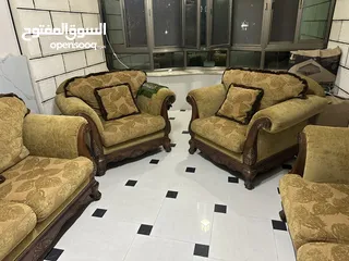  4 طقم كنب 7 مقاعد جديد – خشب ممتاز وفخم
