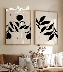  2 لوحات أكرليك رسم يدوي على قماش