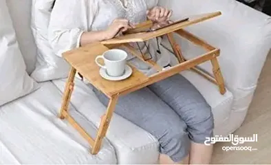  2 طاولة لاب توب خشبية